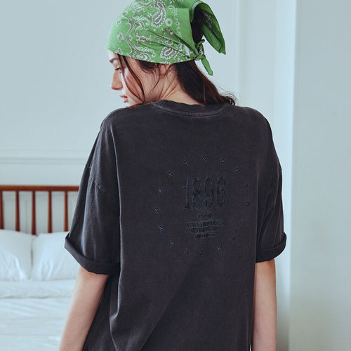 CPGN 1896 Star Pigment Short Sleeve T-Shirt Smoke Black