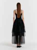 EENK YET Triple Layered Long Skirt - Black