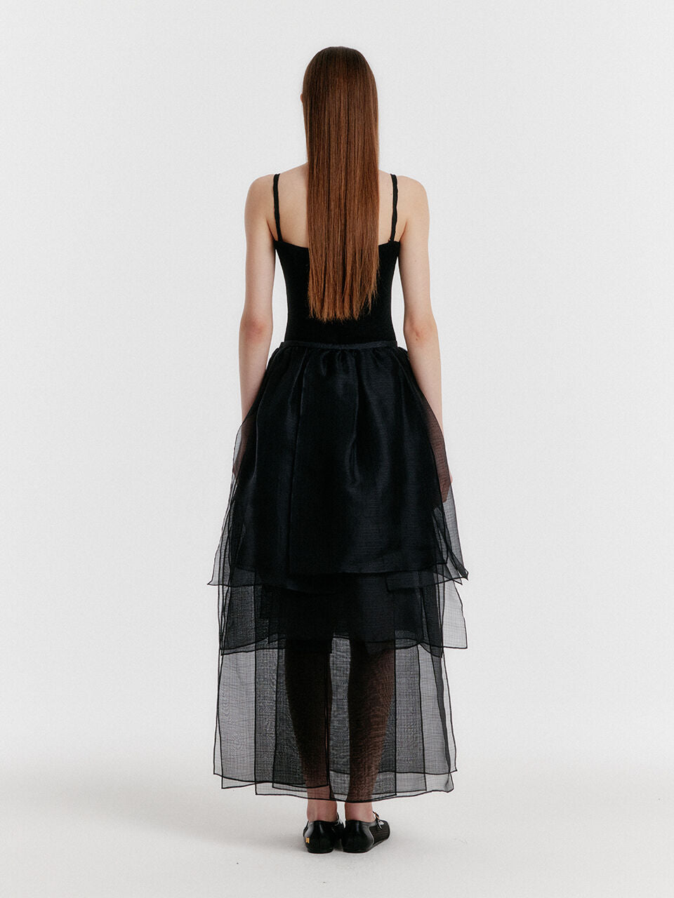 EENK YET Triple Layered Long Skirt - Black