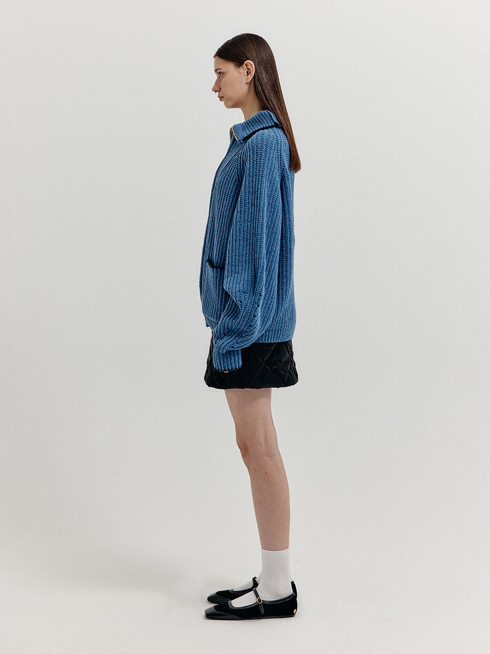 EENK EENK XTO Zipped Knit Cardigan - Navy