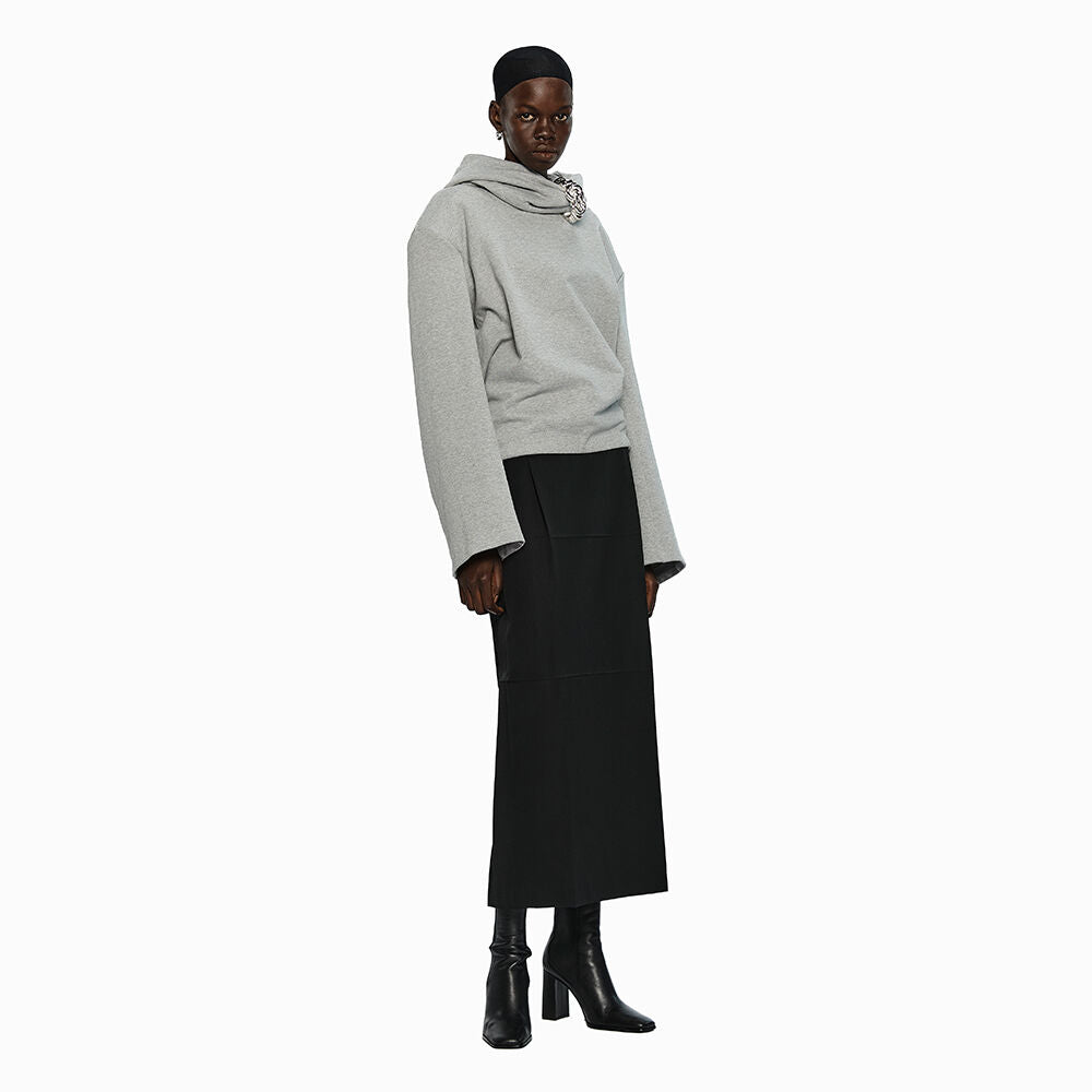 YCH SLIT MIDI SKIRT BLACK (W24SK6071BK)