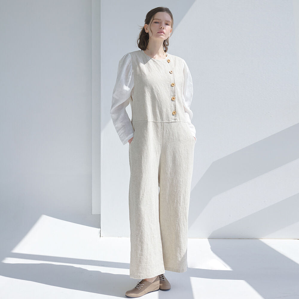 homeropero homeropero linen overall jumpsuit