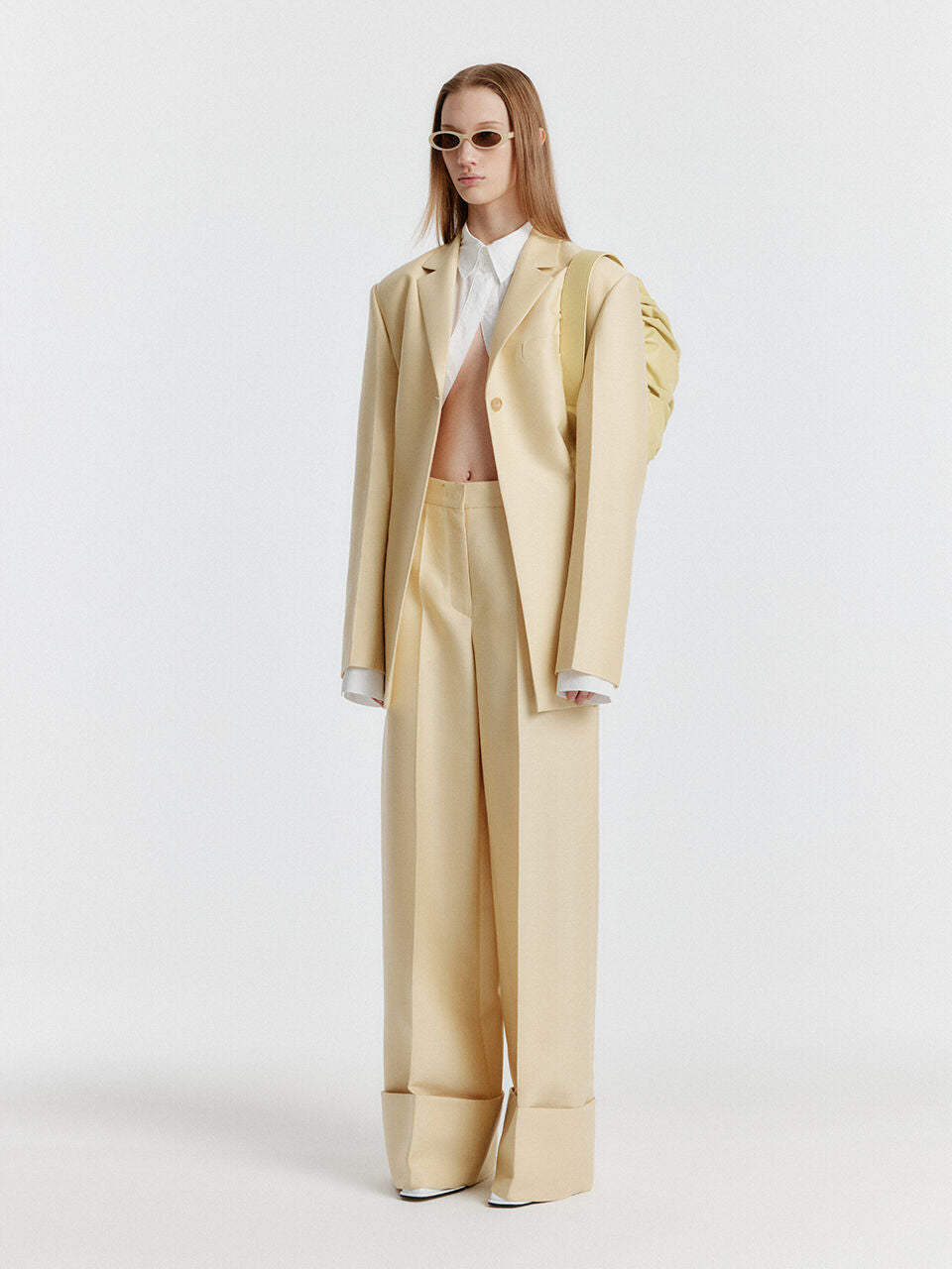 EENK [Kim Na-young wearing] YOHO Turn-up Pants - Yellow