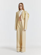 EENK [Kim Na-young wearing] YOHO Turn-up Pants - Yellow