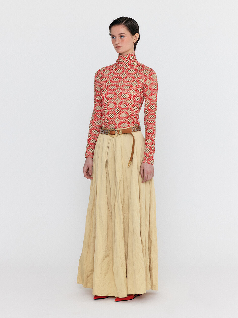 EENK EENK T-Shirt Patterned Mockneck Top