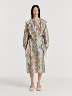 EENK YIVONA Scarfed Shirt - Cream/Blue Multi