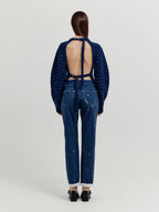 EENK EENK XAVE Open Back Knit Pullover - Navy