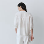 Le' Studio TIE RIBBON SHORT-SLEEVED BLOUSE (IV)