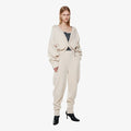 YCH FLAT-COLLAR ZIP-UP KNIT JACKET CREAM (F24KT8041CR)