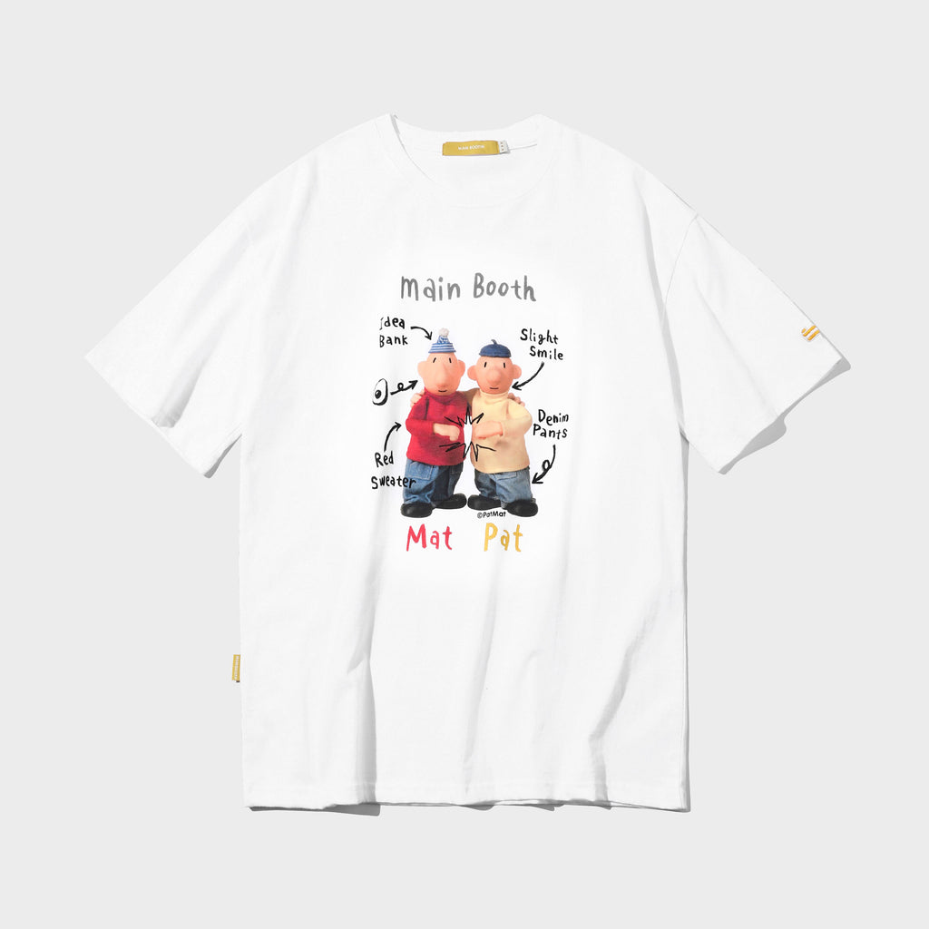 MAINBOOTH [Pat and Mat] QnA T-shirt (white)