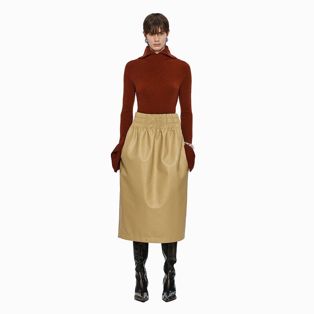 YCH TURTLENECT KNIT TOP RED (W24KT9071RD)
