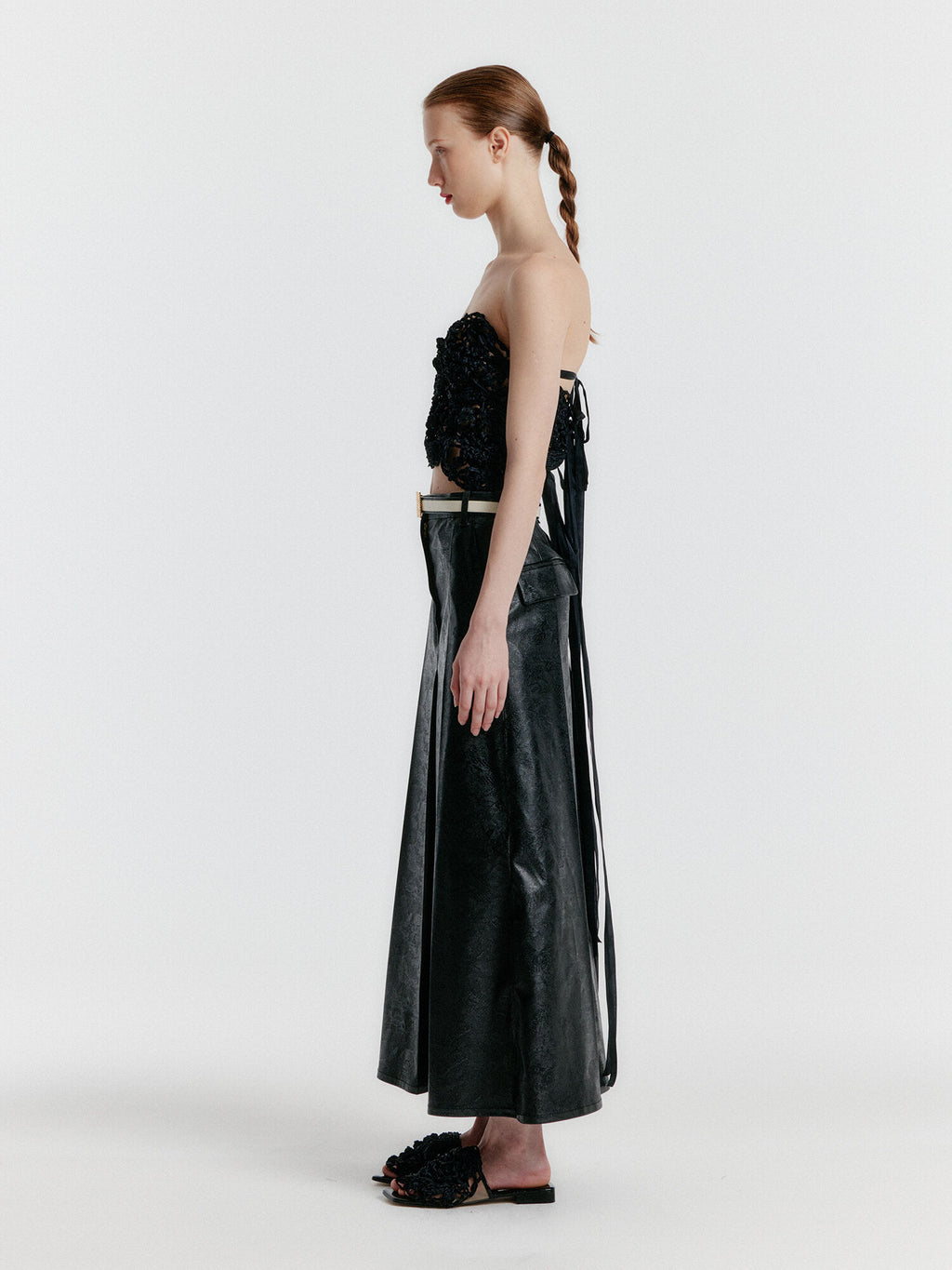 EENK YICOLE Tucked Maxi Skirt - Black