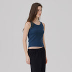 WAVE UNION Binding Rib Sleeveless top Dark blue