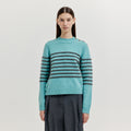 EENK EENK XTRIPE Stripe 4 Buttons Knit Top - Blue Grey