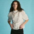 VAN ROHE [2nd] Sheer Scarf-Neck Blouse B305-90