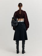 EENK EENK XAVIE Pintucked Long Skirt - Black
