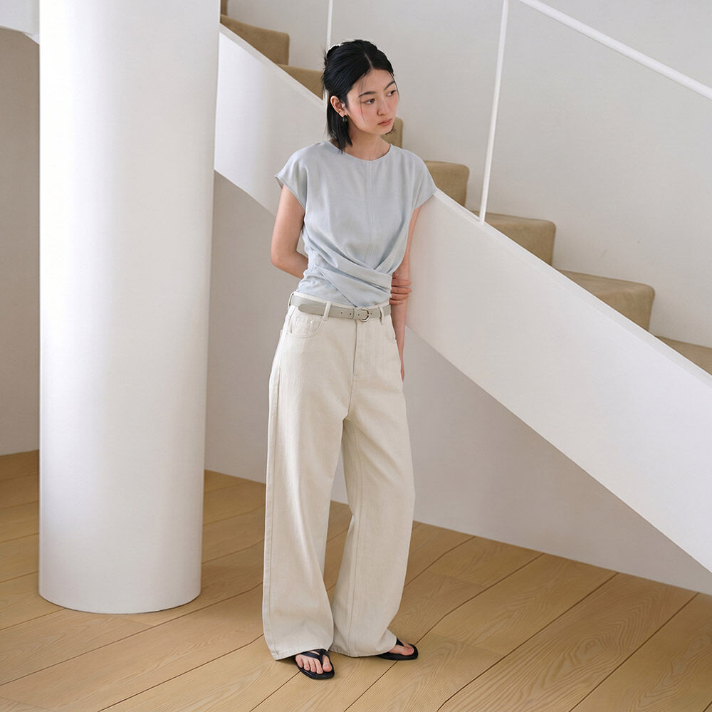 HUNCH Wrap-Tie Blouse (2color)