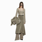 YCH SLIMFIT KNIT PANTS KHAKI (W24KB9041KK)