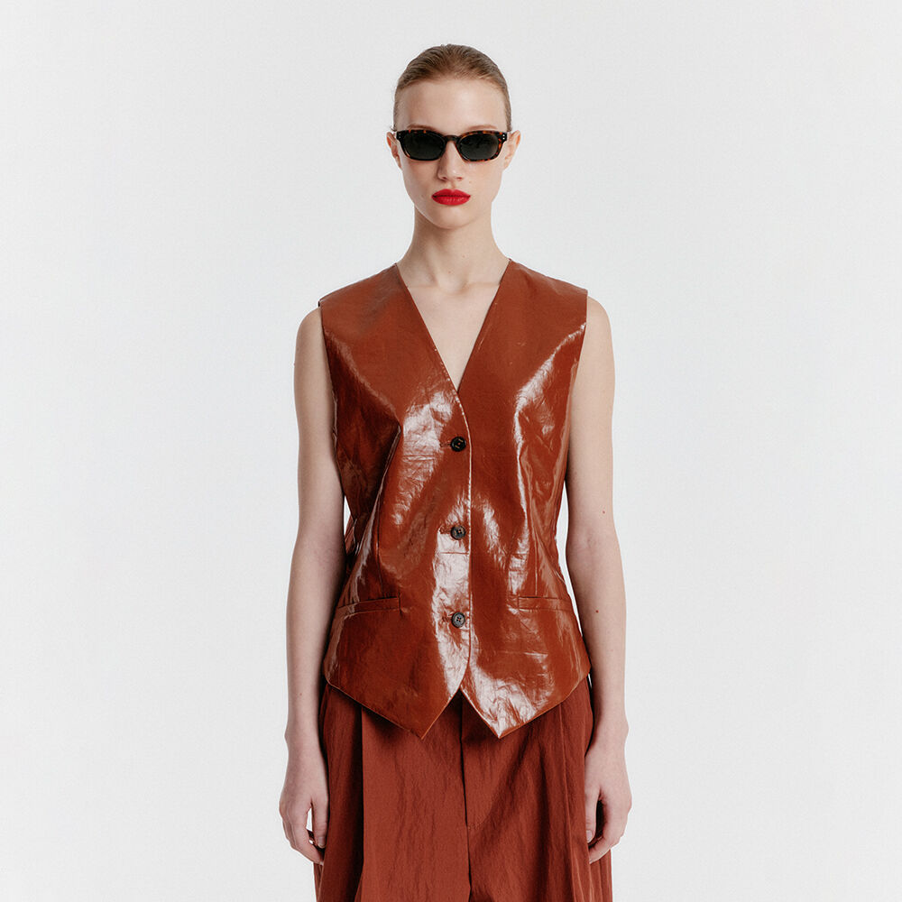 EENK YIVAS Tailored Waistcoat - Brown
