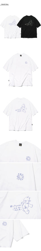 CPGN ABC CAT embroidery short sleeve t-shirt white