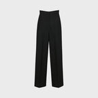 YCH HIGH-WAISTED PINTUCK PANTS BLACK (F24PT4141BK)