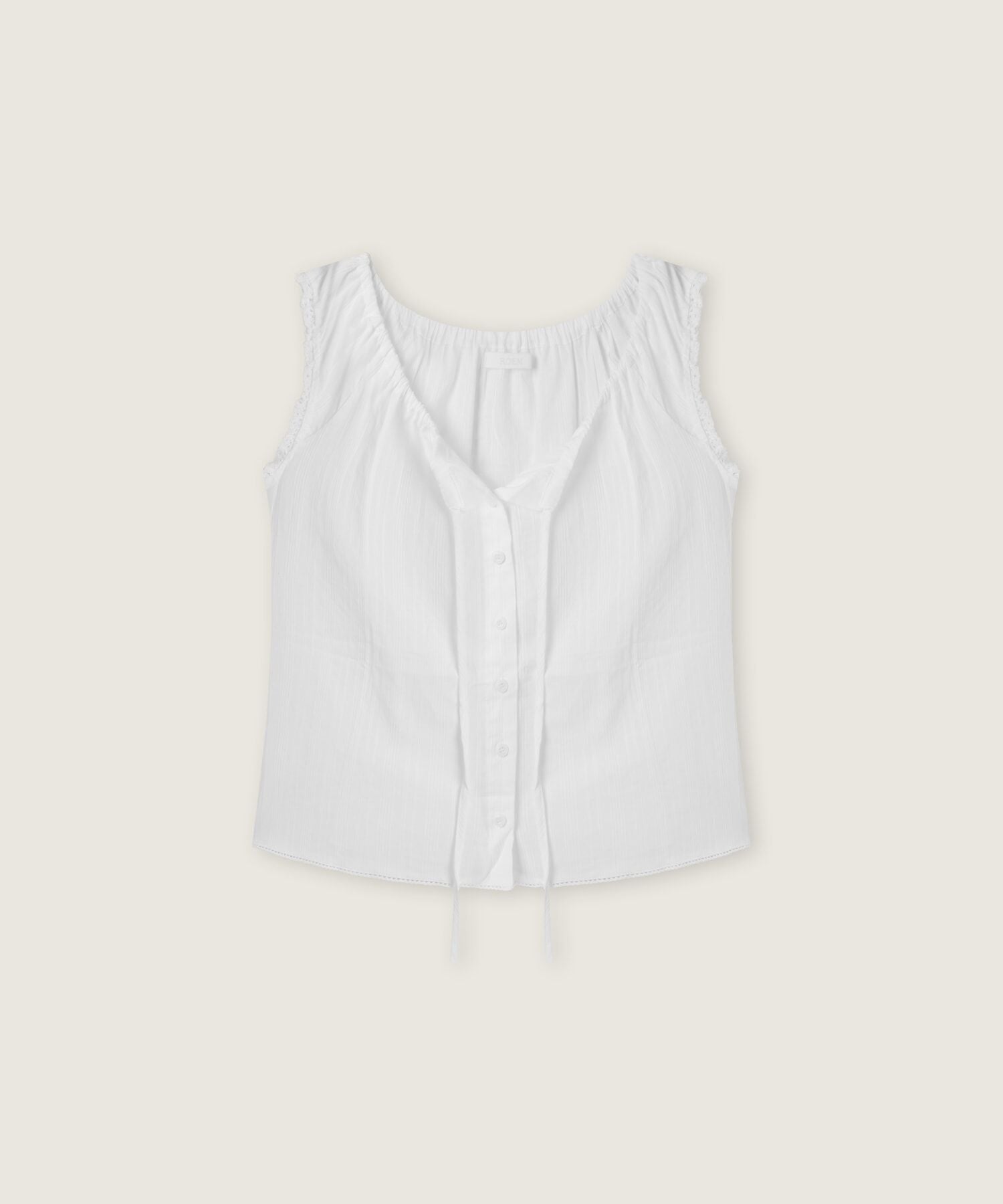 ROEM Neck shirring tank top blouse RMBNG37RTA