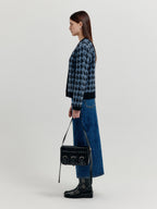 EENK EENK XOUI Houndstooth Check Knit Cardigan - Blue/Black