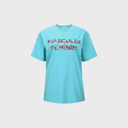 YCH MASCULIN FEMININ-PRINT T-SHIRT BLUE (W23TO908BL)