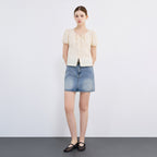 SISTINA Ribbon puff round neck blouse_AWWBLQ21070