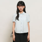 GENERAL IDEA WOMAN round collar puff blouse [SKY BLUE] / GF2LSH521