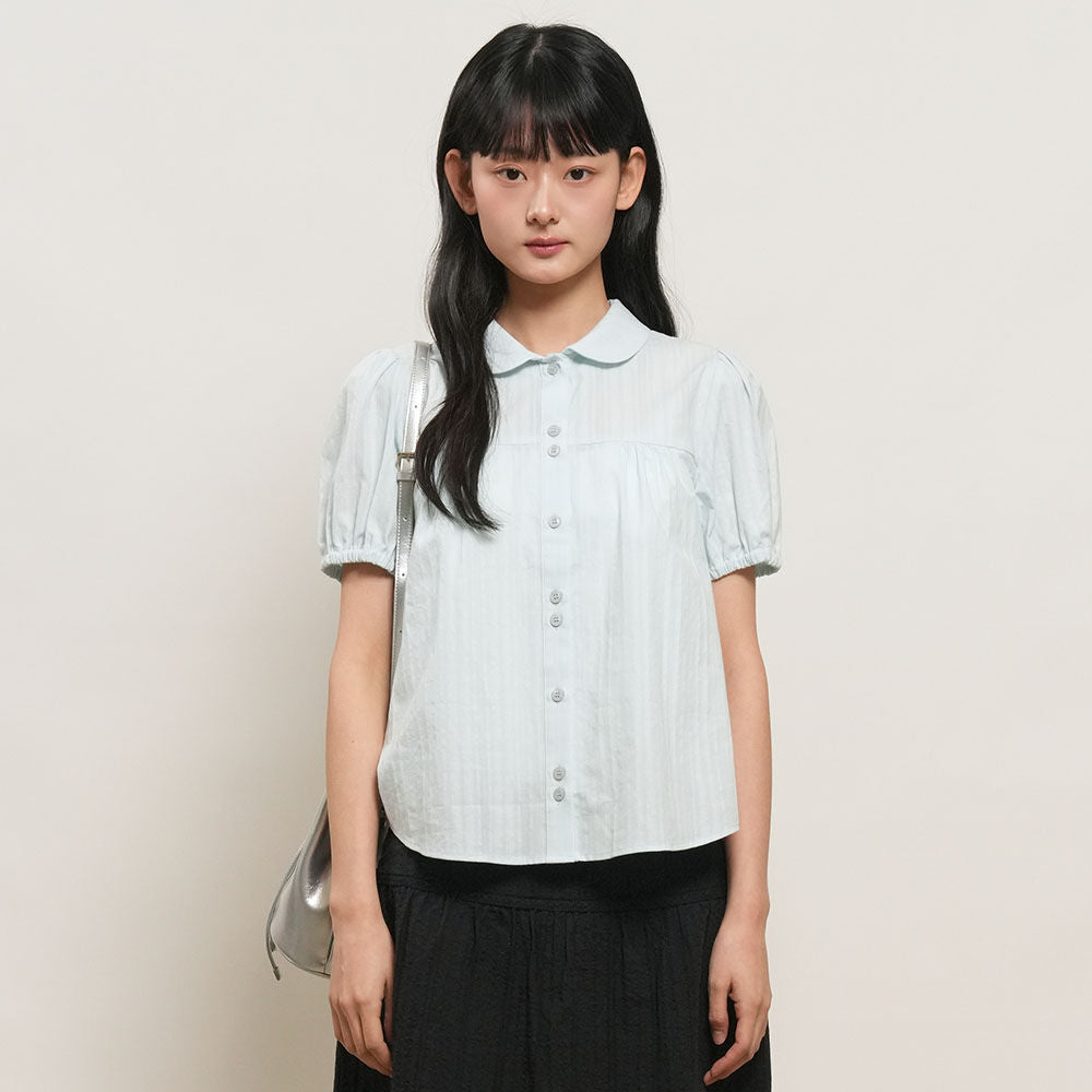 GENERAL IDEA WOMAN round collar puff blouse [SKY BLUE] / GF2LSH521