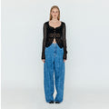 EENK EENK WJEAN Folded Front Wide Denim Pants