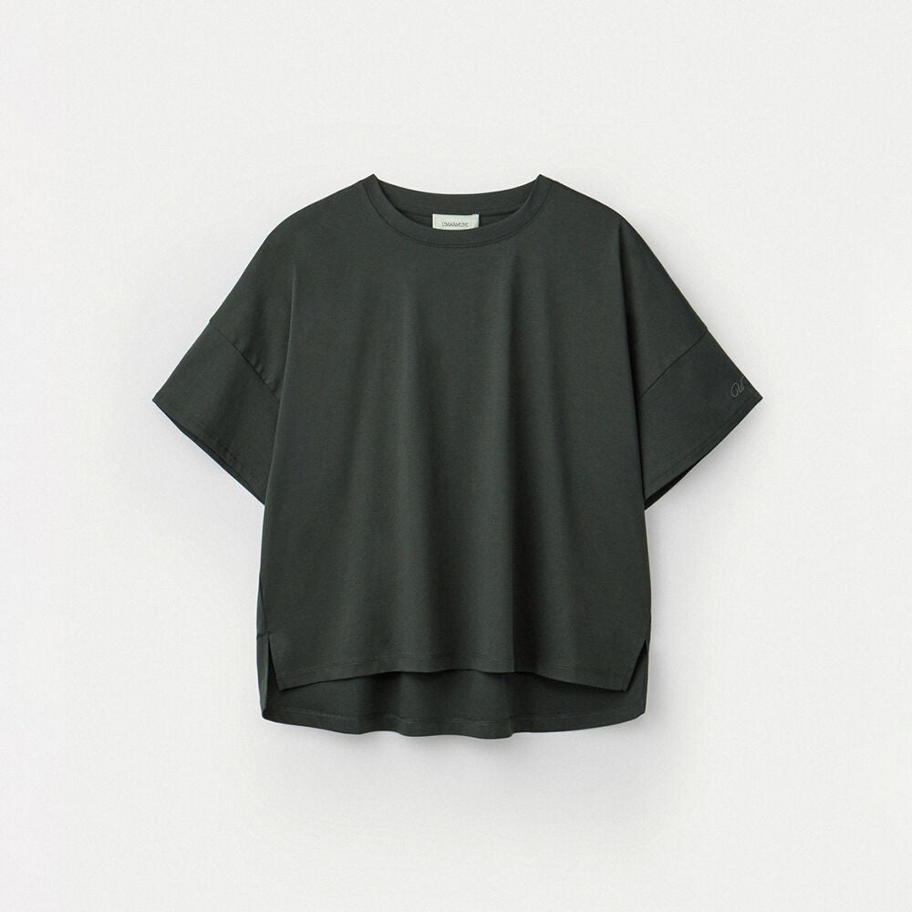 UMARMUNG Embroidery Oversized Crop T Shirts_Forest