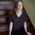 KNOWN BETTER Check puff sleeve blouse [KNSS06BL02]_Brown