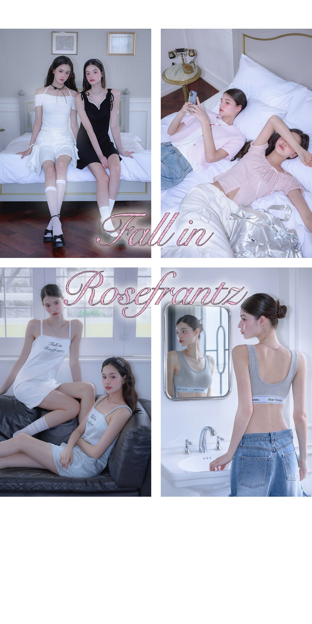 RoséFrantz Two-way Frill Ribbon Sleeveless [White]