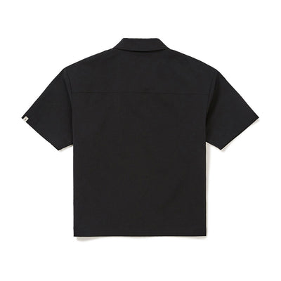Root Women's Semi Crop Pocket Short Sleeve Shirt Black (S24MWRSH61)