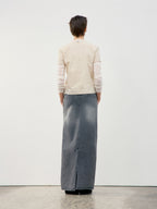 LOW CLASSIC U-NECK LOGO BLOUSE_BEIGE_LW251BL04BE