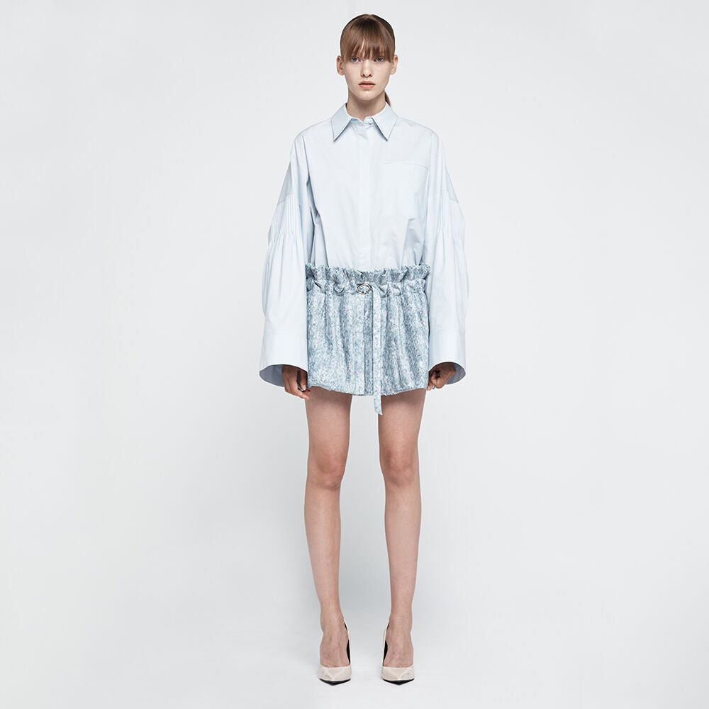 YCH PINTUCK OVERSIZE SHIRTS BLUE (R25BL4011BL)
