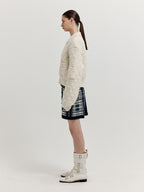 EENK EENK XELDA Textured Zip Cardigan - Ivory