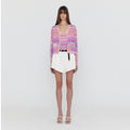 EENK EENK WOCO Folded Front Denim Shorts - Ivory