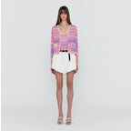 EENK EENK WOCO Folded Front Denim Shorts - Ivory