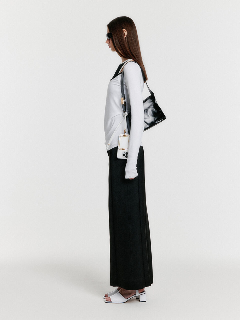 EENK YOU Contrast Long Sleeve Jersey Top - White