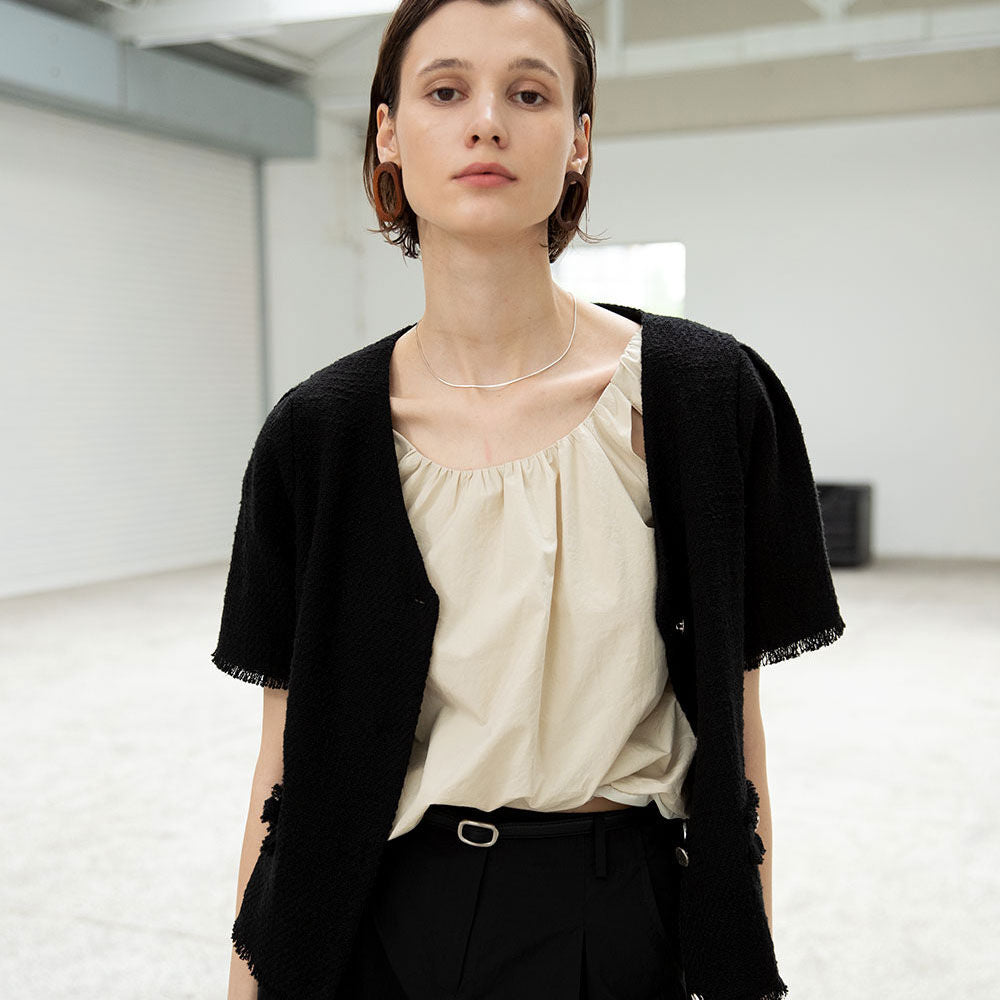 OUI MAIS NON Cloud cotton sleeveless top