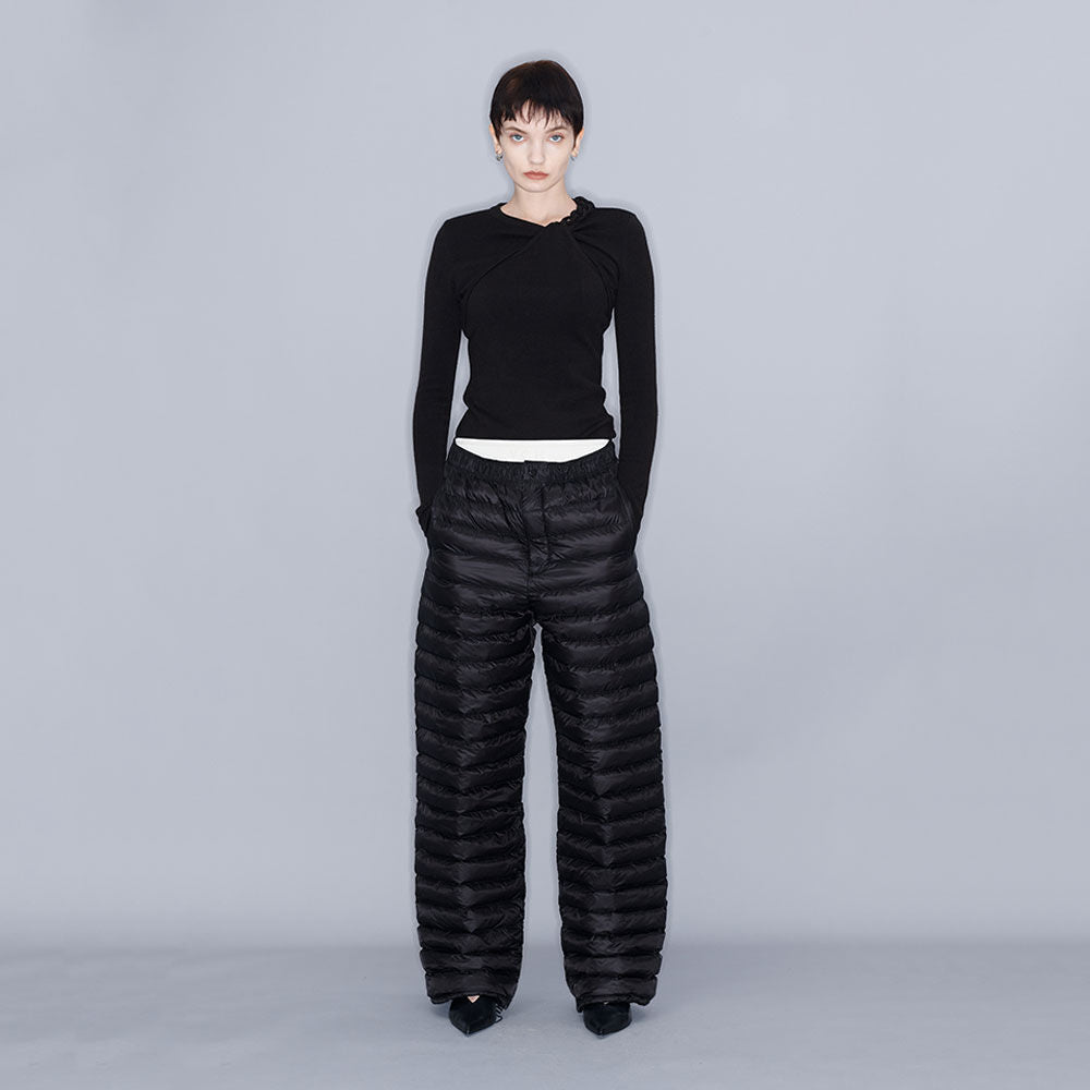 YCH QUILTED TROUSERS BLACK (W23PT402BK)