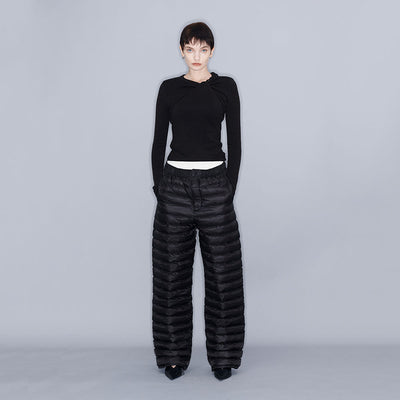 QUILTED TROUSERS BLACK (W23PT402BK)