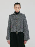 EENK ZAZZI Collared Knit Cardigan - Black/White