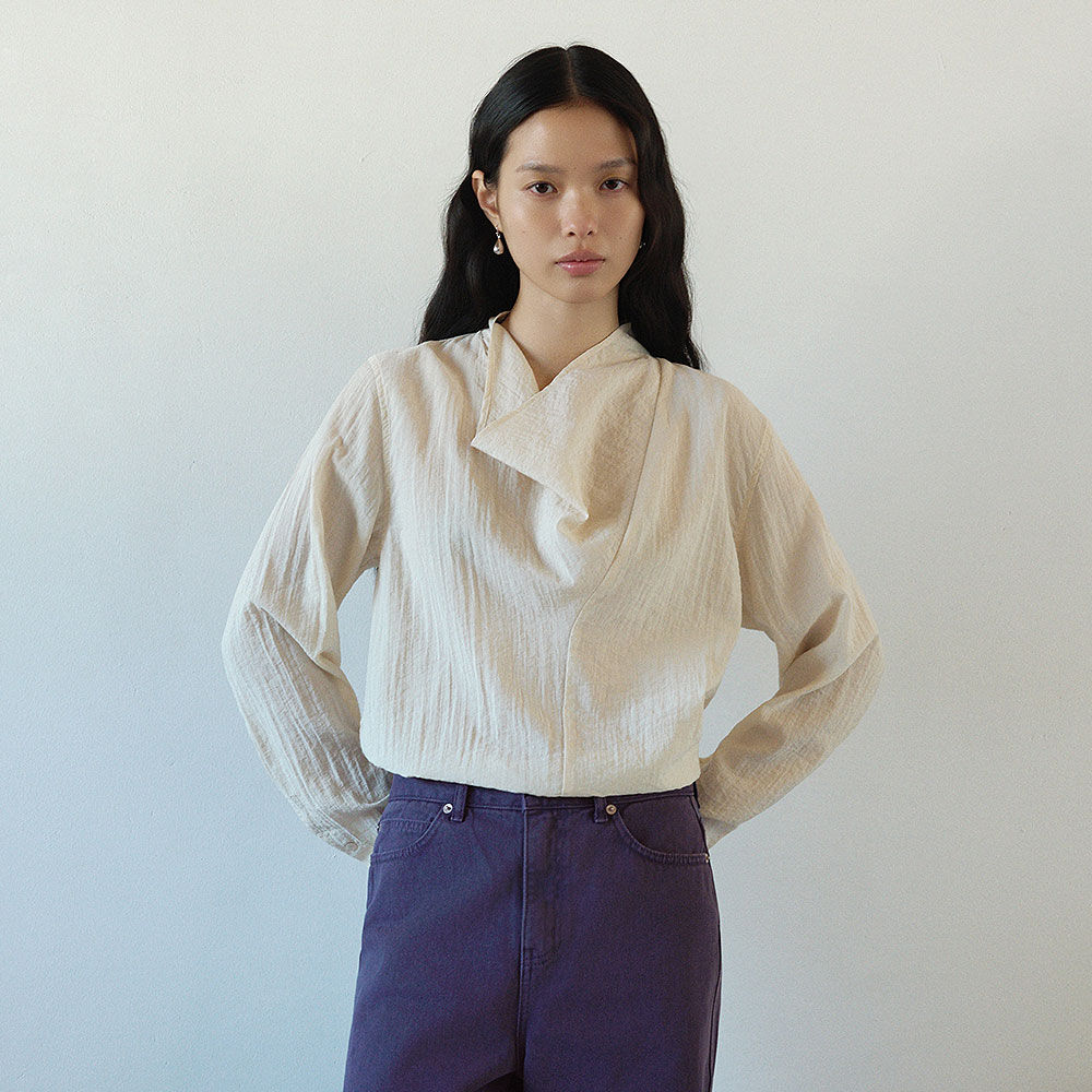 TENUVE Cowl-neck Long Sleeve Blouse B206_9A