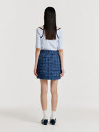 EENK EENK YERO Tweed Mini Skirt - Blue