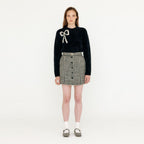 EENK VETHY Buttoned Mini Skirt - Black/Ivory Check