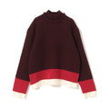 UNDERCOVER (W) INTARSIA KNIT WOOL SWEATER BORDEAUX